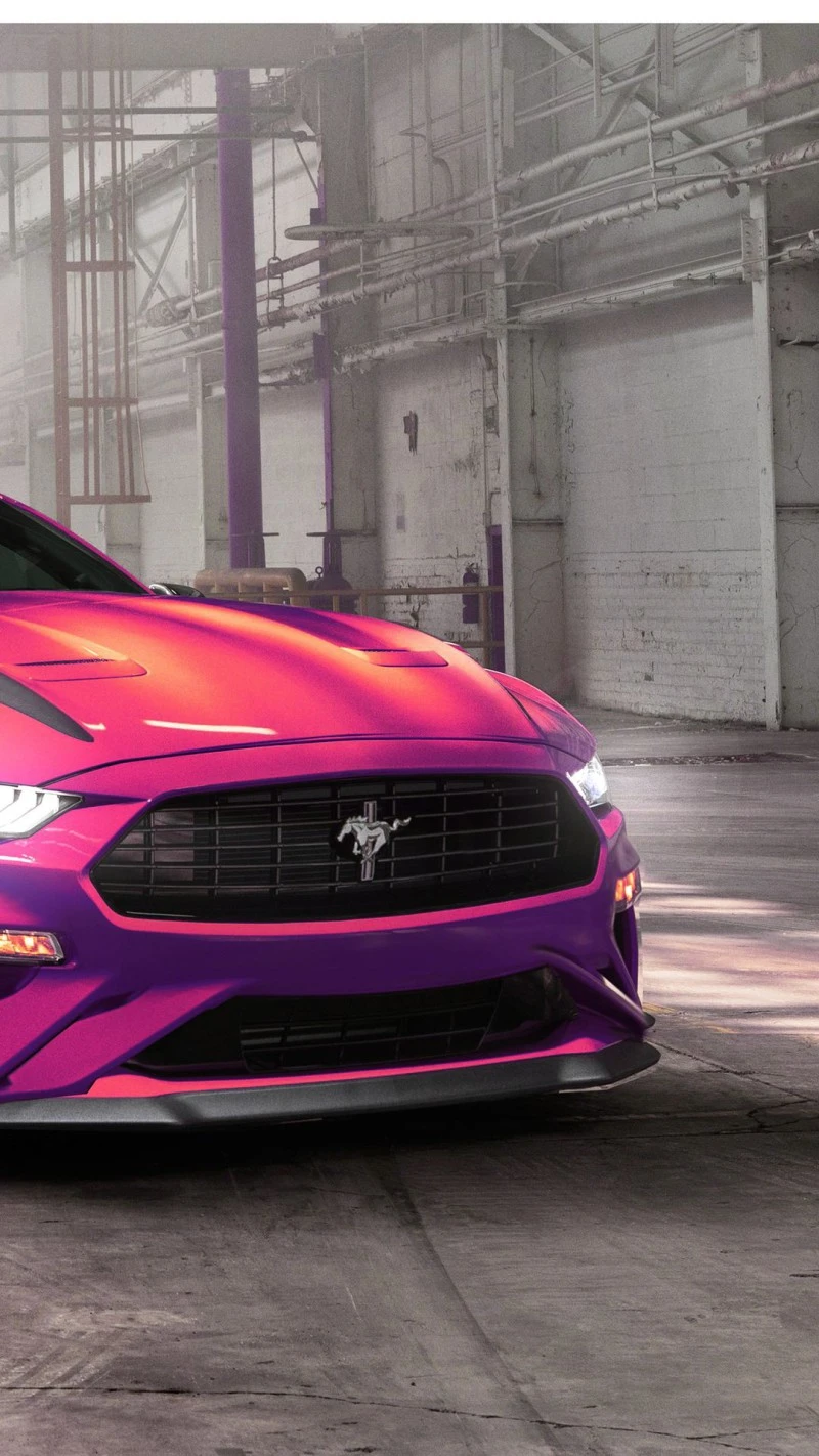 Pink Ford Mustang 4K Mobile Wallpaper