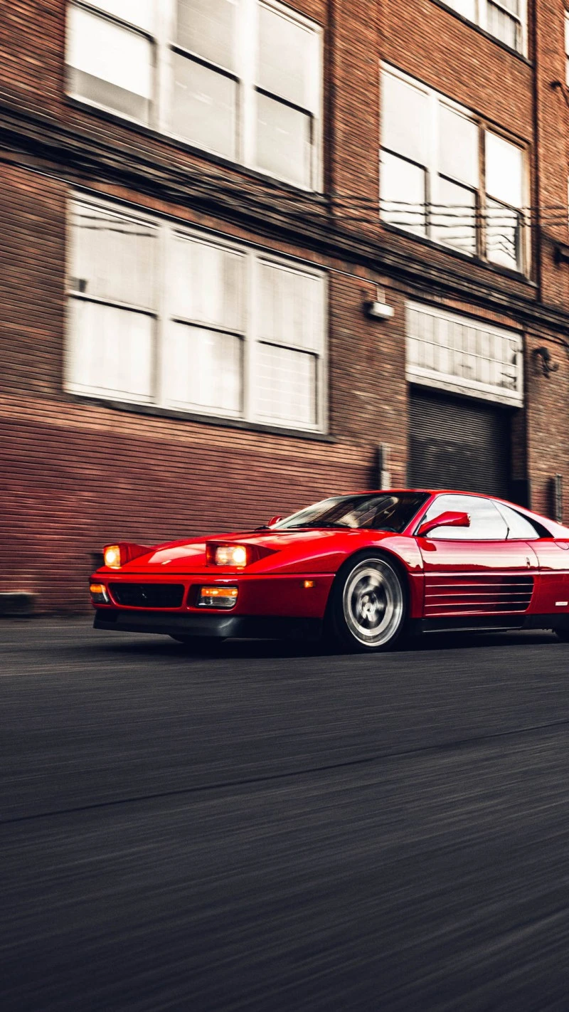 Red Ferrari Testarossa 4K Mobile Wallpaper