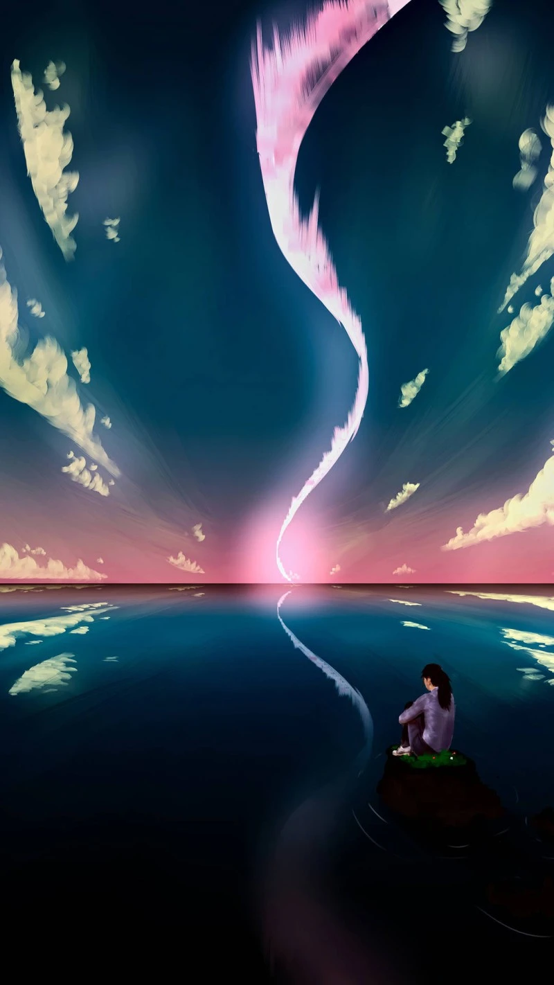 Pink Aurora Borealis 4K Mobile Wallpaper
