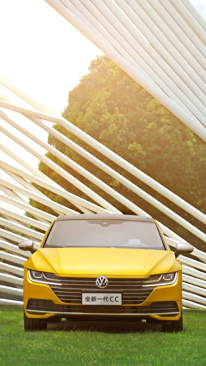 Volkswagen CC Yellow 4K Mobile Wallpaper