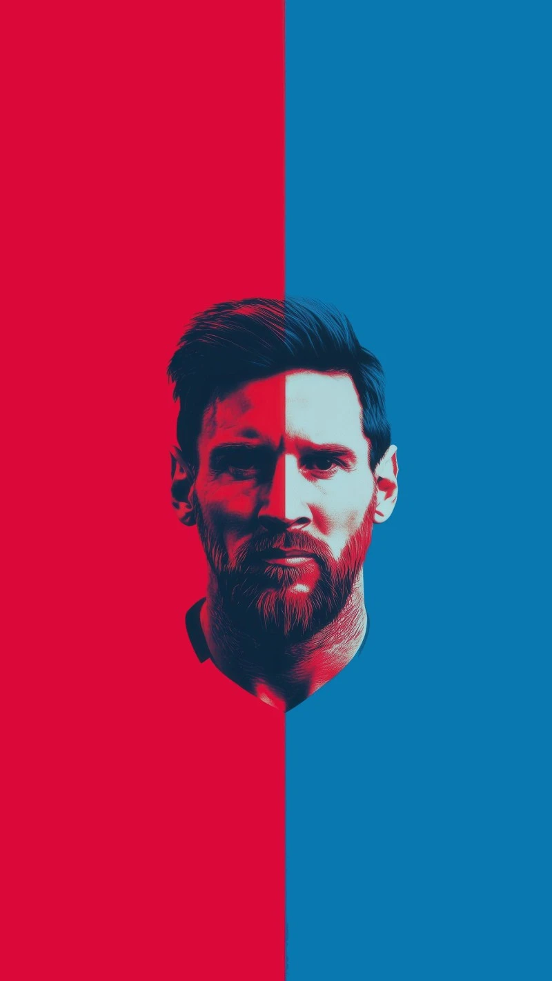 Stylized Portrait of Lionel Messi 4K Mobile Wallpaper