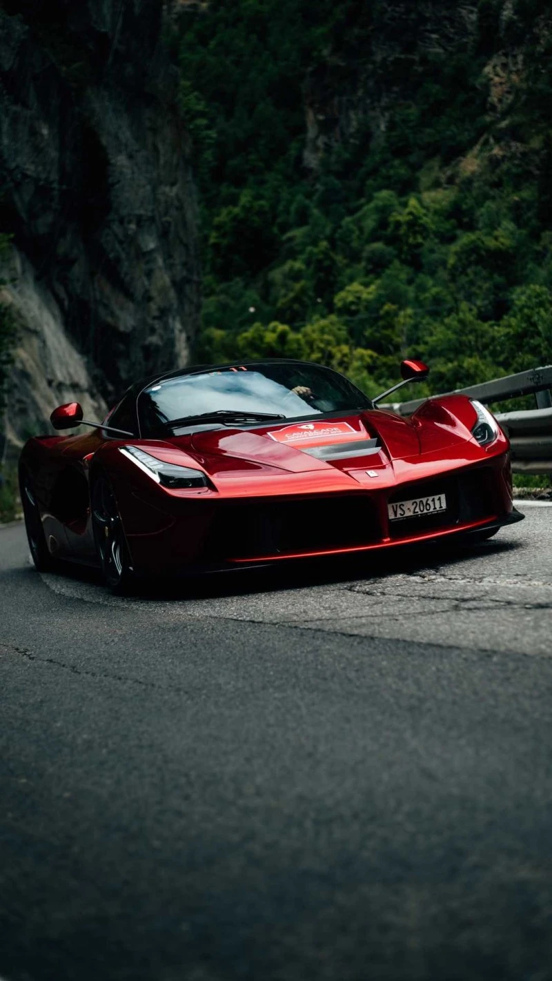 Ferrari LaFerrari on a Mountain Road 4K Mobile Wallpaper