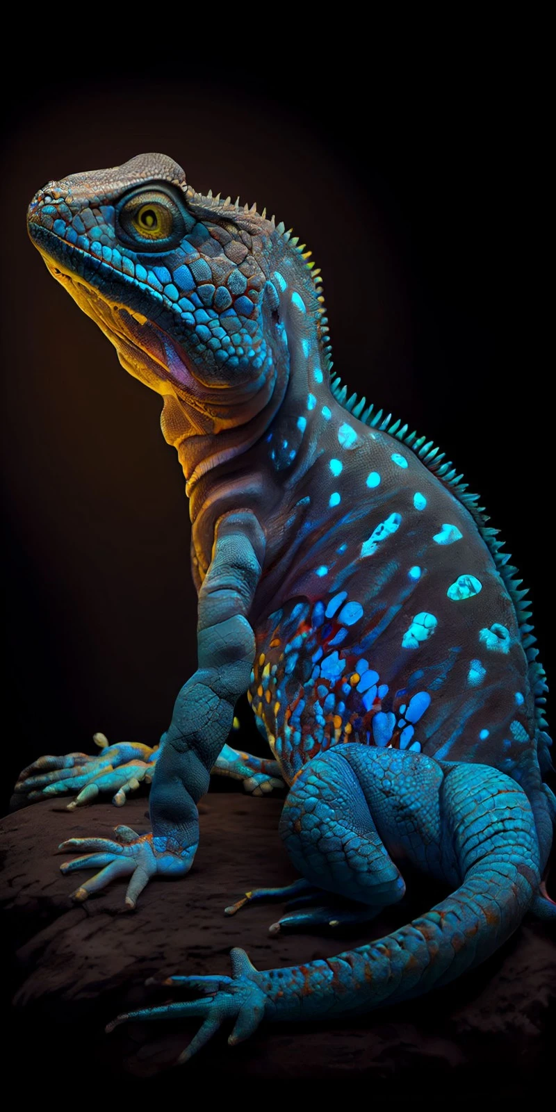 Vibrant Blue Lizard 4K Mobile Wallpaper