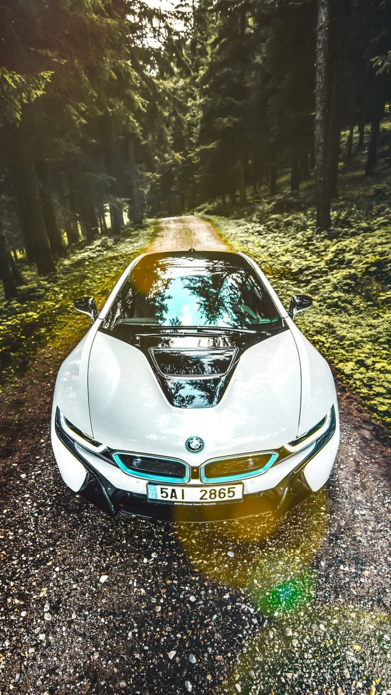 BMW i8: Forest Drive 4K Mobile Wallpaper