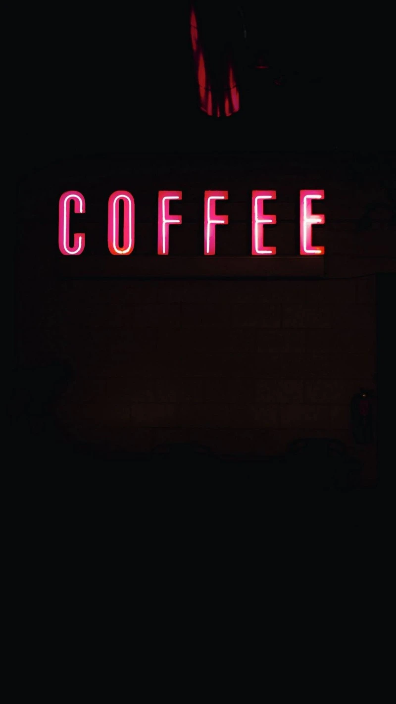 Neon Coffee Sign 4K Mobile Wallpaper