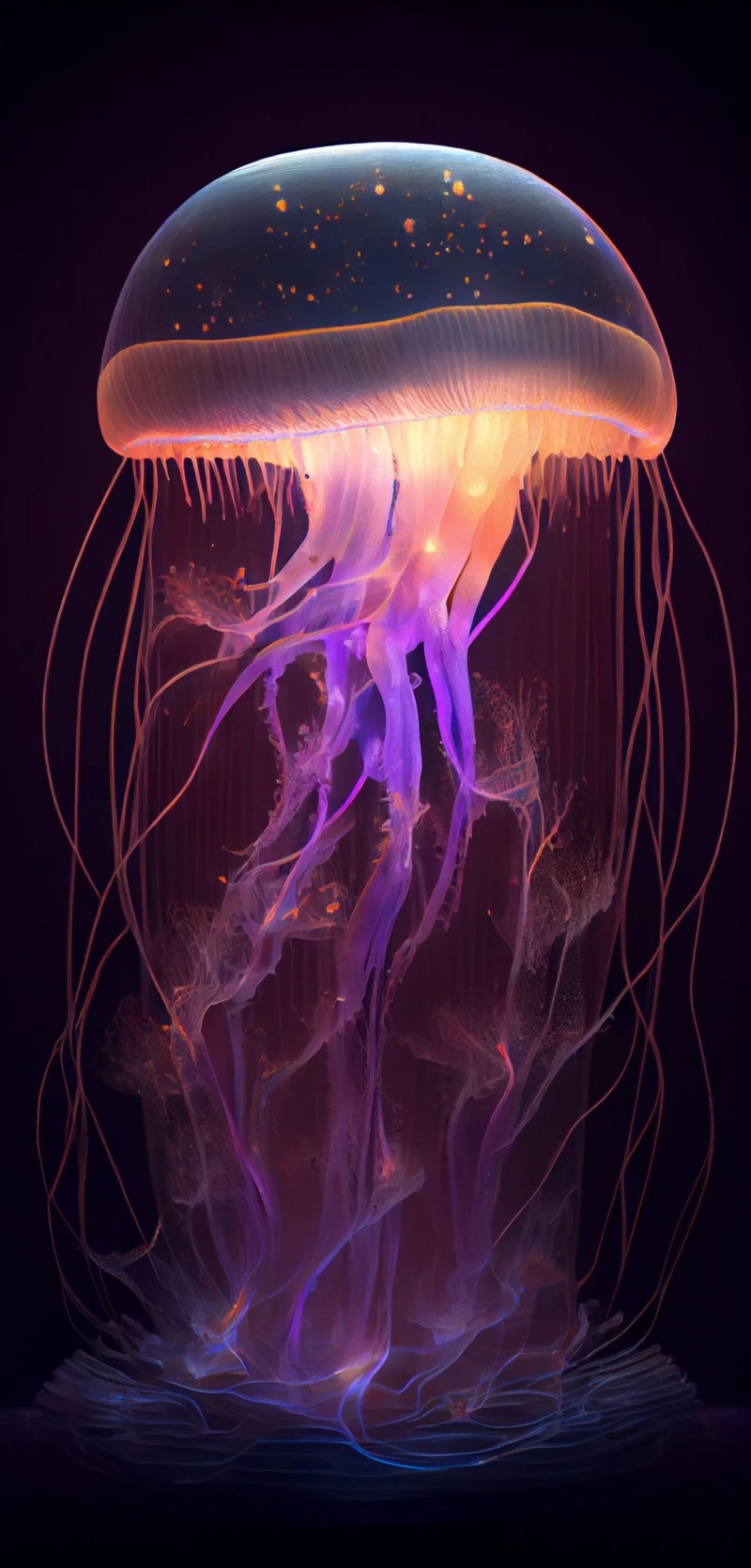 Glowing Jellyfish 4K Mobile Wallpaper