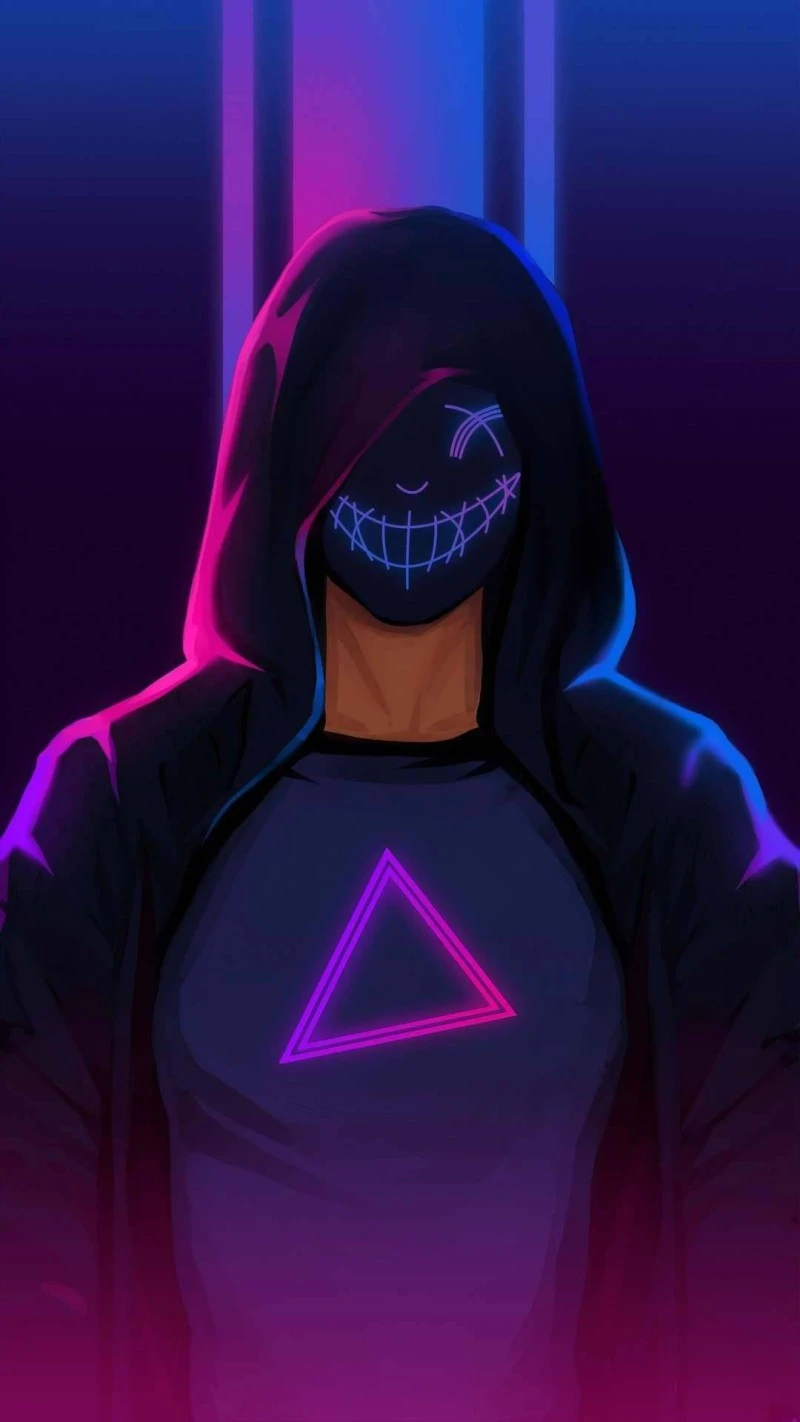 Neon Smile 4K Mobile Wallpaper