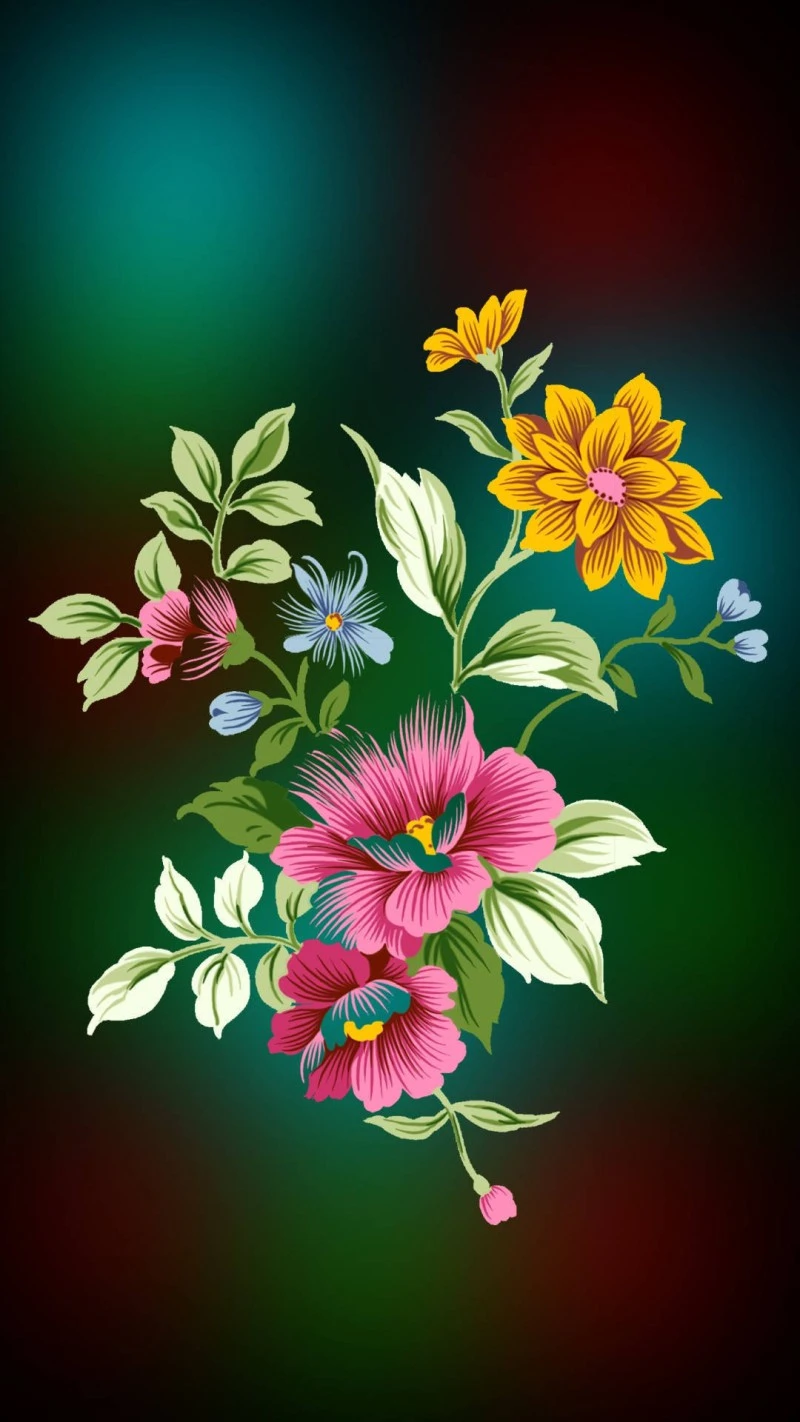 Floral Bouquet Illustration 4K Mobile Wallpaper