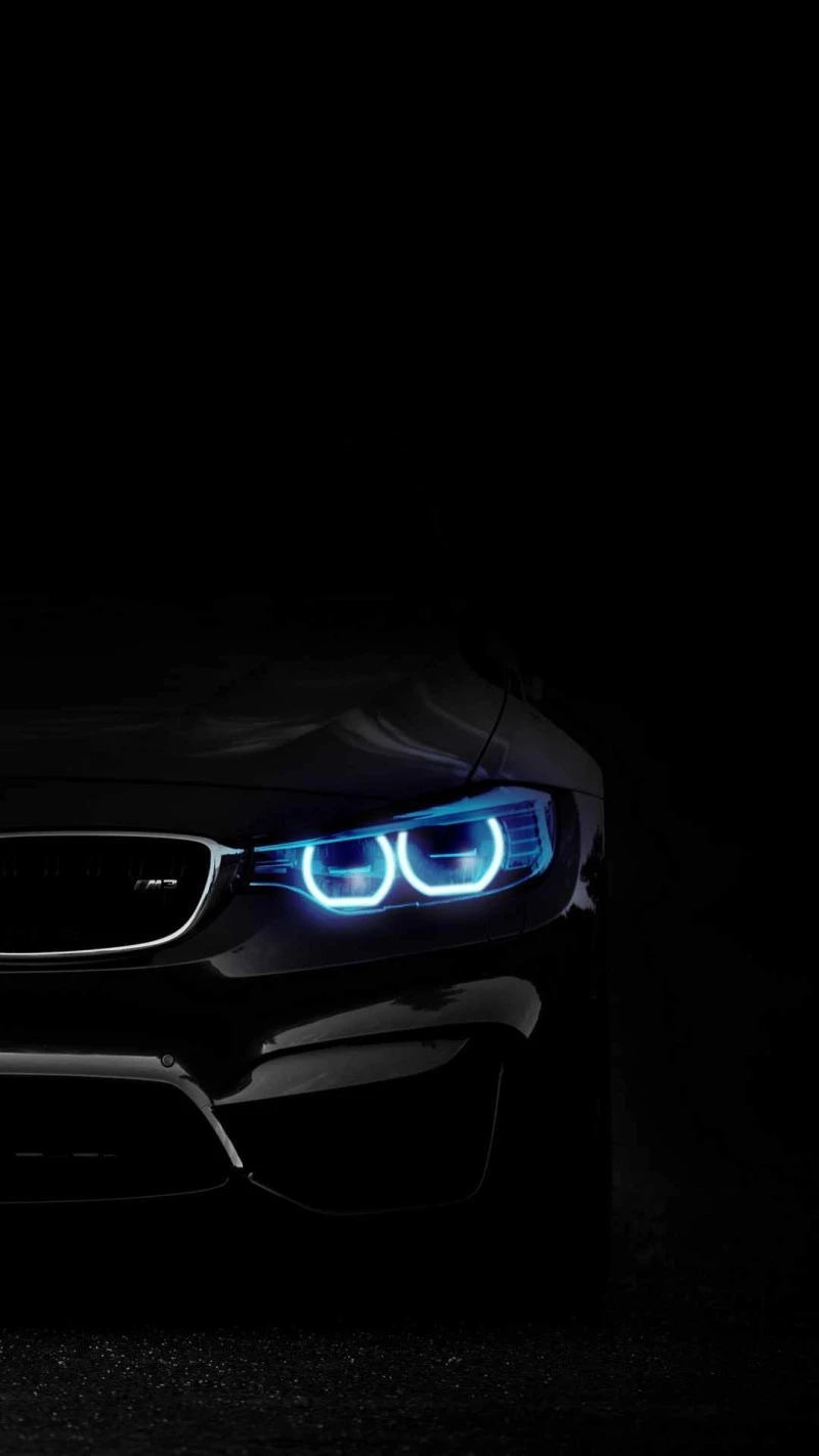 BMW Headlights in the Dark 4K Mobile Wallpaper