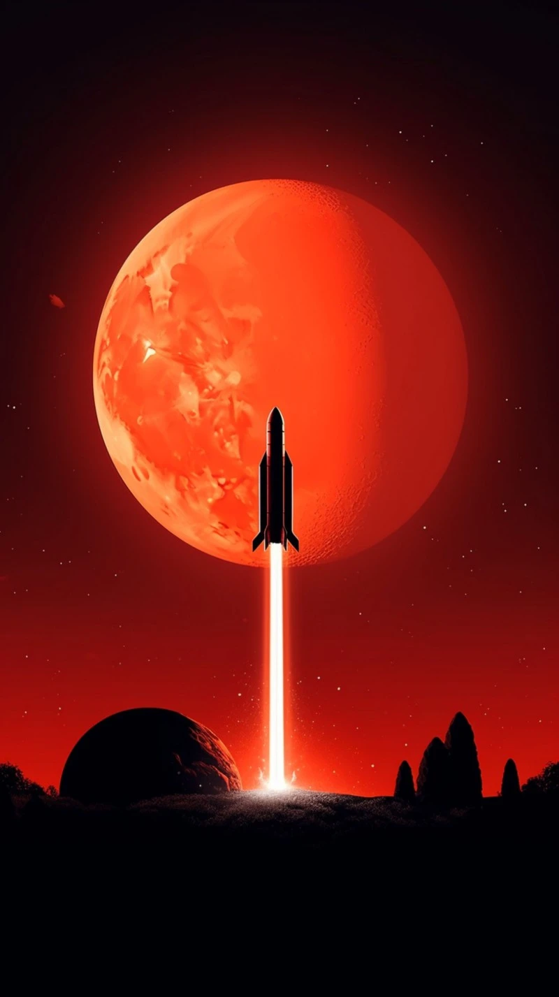 Red Planet Ascent 4K Mobile Wallpaper
