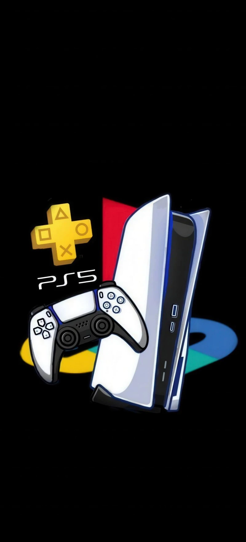 PlayStation 5 Console and Controller 4K Mobile Wallpaper