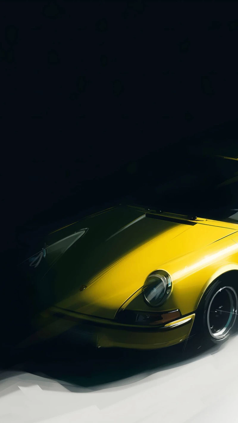 Classic Yellow Porsche 911 4K Mobile Wallpaper
