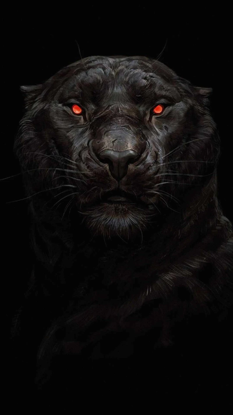 Black Panther Gaze 4K Mobile Wallpaper