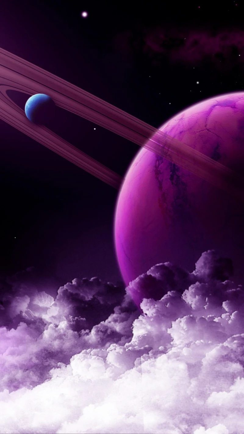 Purple Planetary System 4K Mobile Wallpaper
