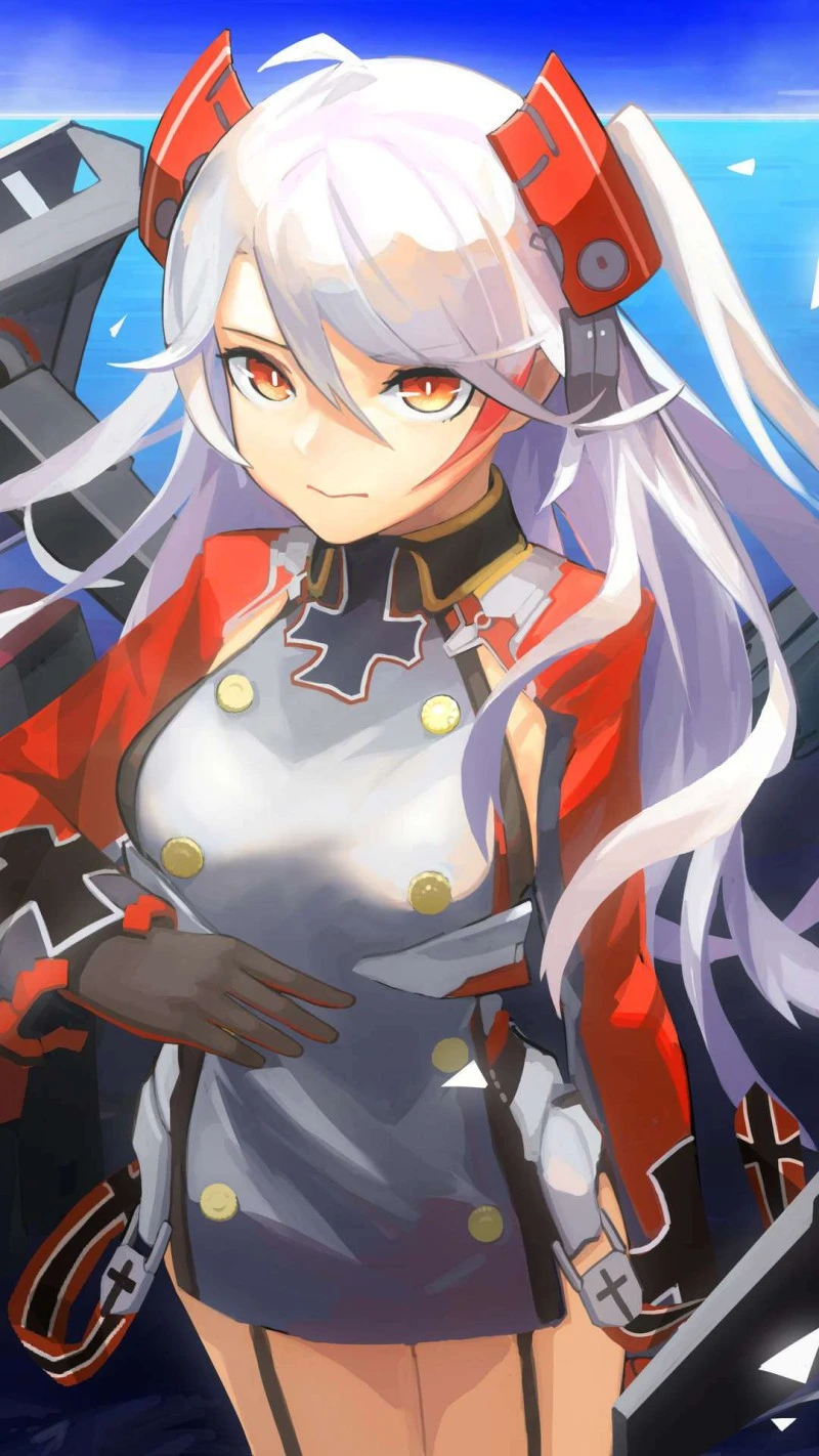 Anime Girl in Naval Uniform 4K Mobile Wallpaper