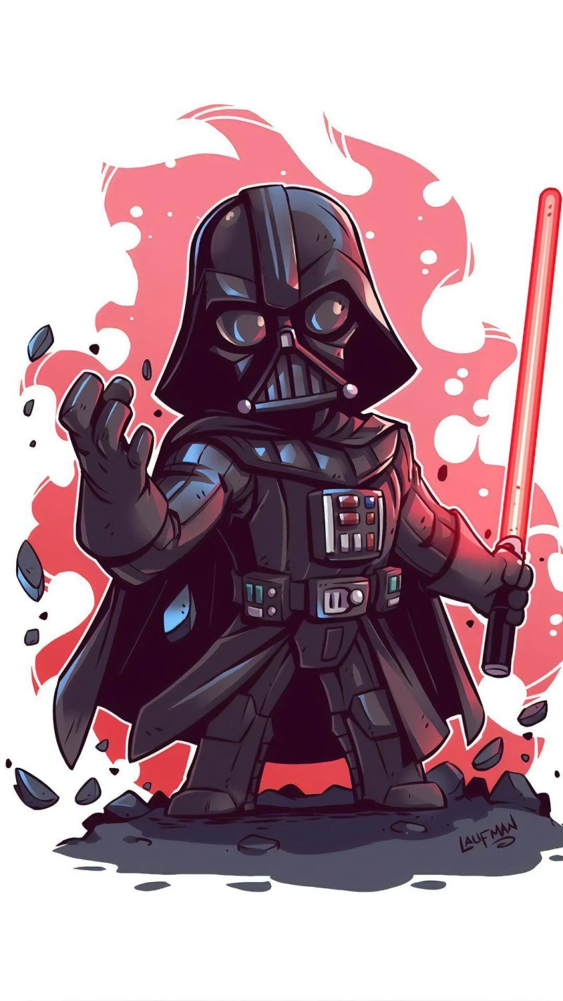 Chibi Darth Vader 4K Mobile Wallpaper