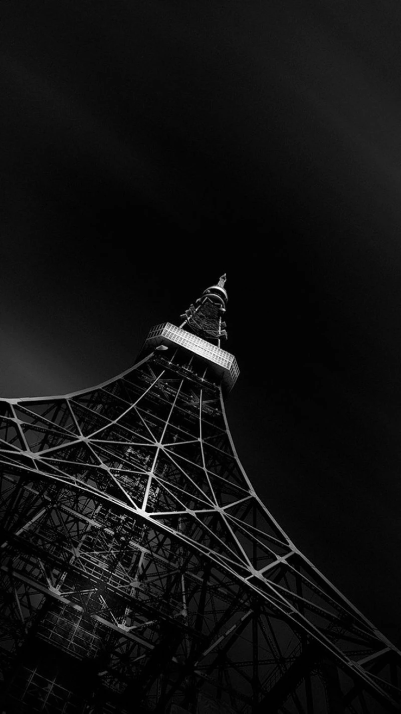 Tokyo Tower Silhouette 4K Mobile Wallpaper
