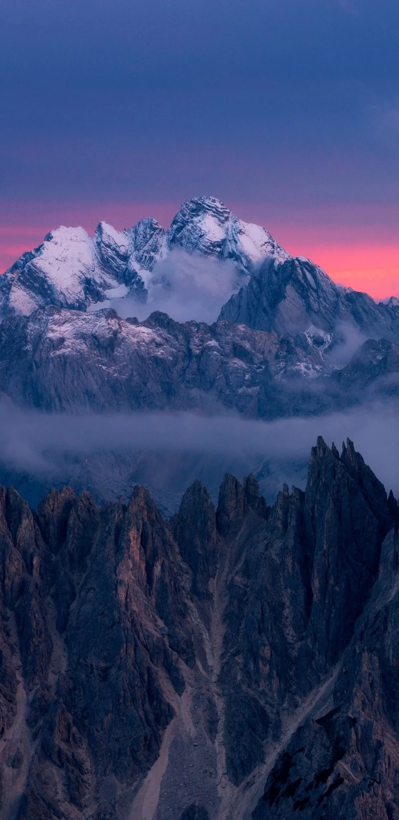 Sunset over a Dramatic Mountain Range 4K Mobile Wallpaper