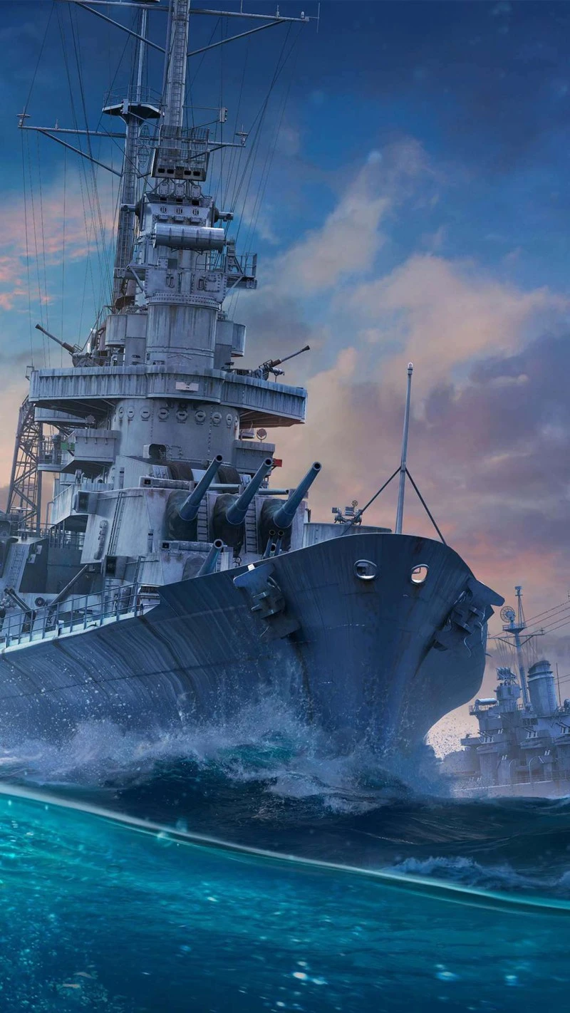 Majestic Warship at Sea 4K Mobile Wallpaper