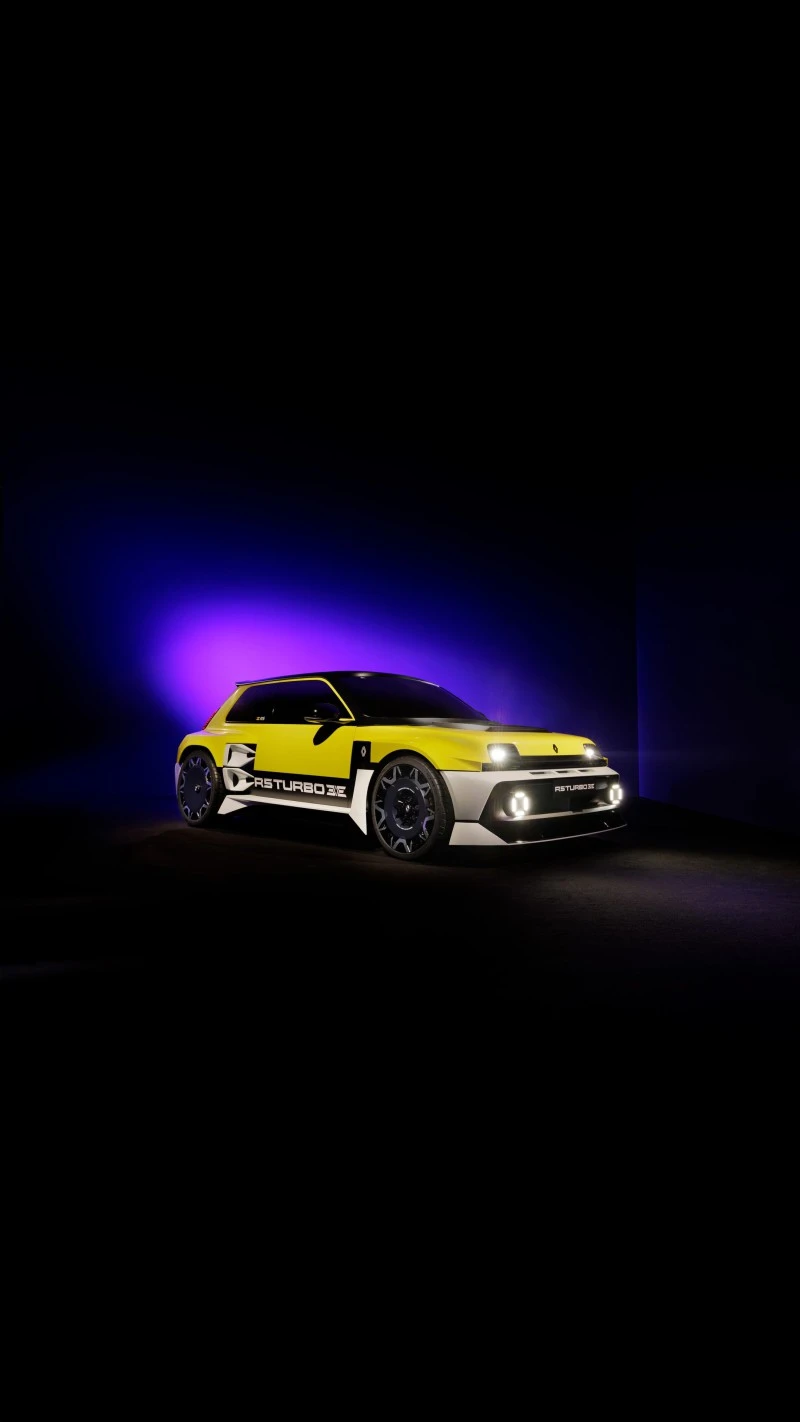 Renault 5 Turbo 3E Concept Car: Front View 4K Mobile Wallpaper