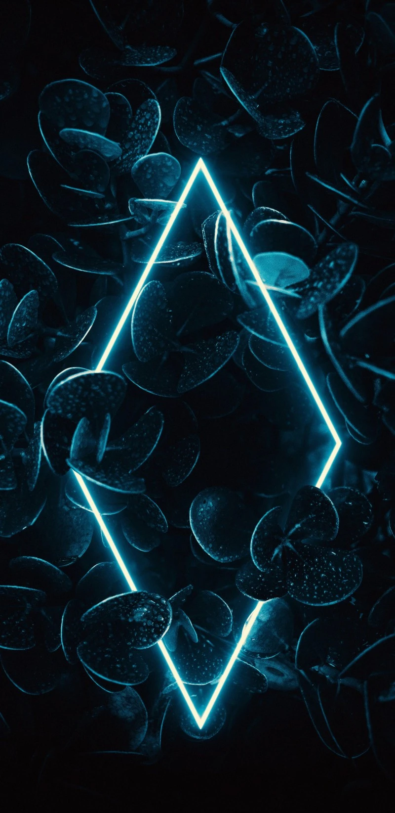 Neon Diamond Leaves 4K Mobile Wallpaper