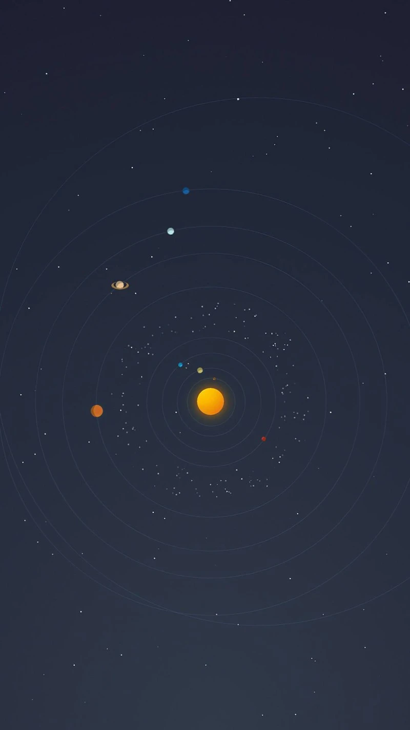 Solar System Minimalist 4K Mobile Wallpaper