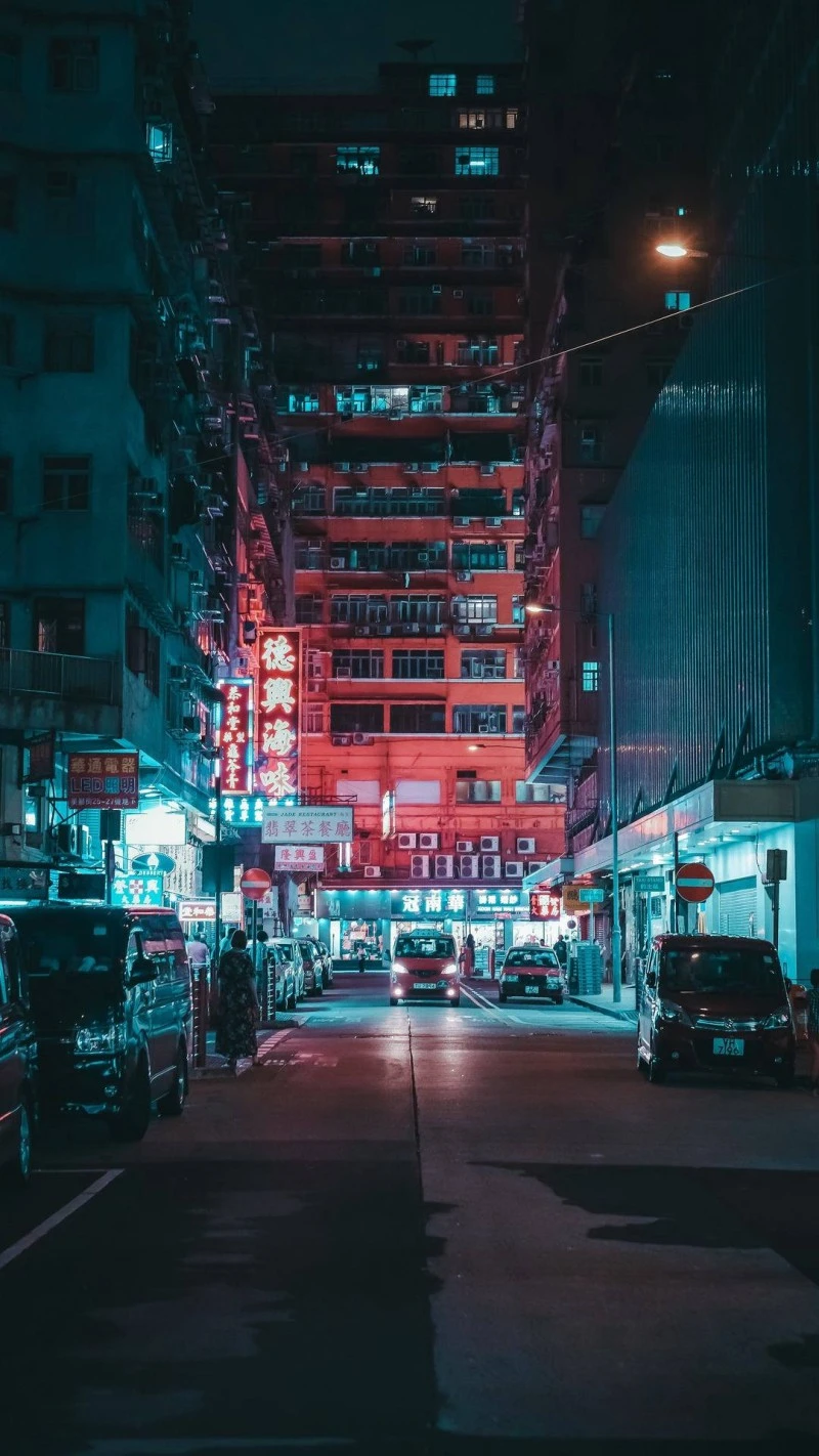 Neon Nights in Hong Kong 4K Mobile Wallpaper