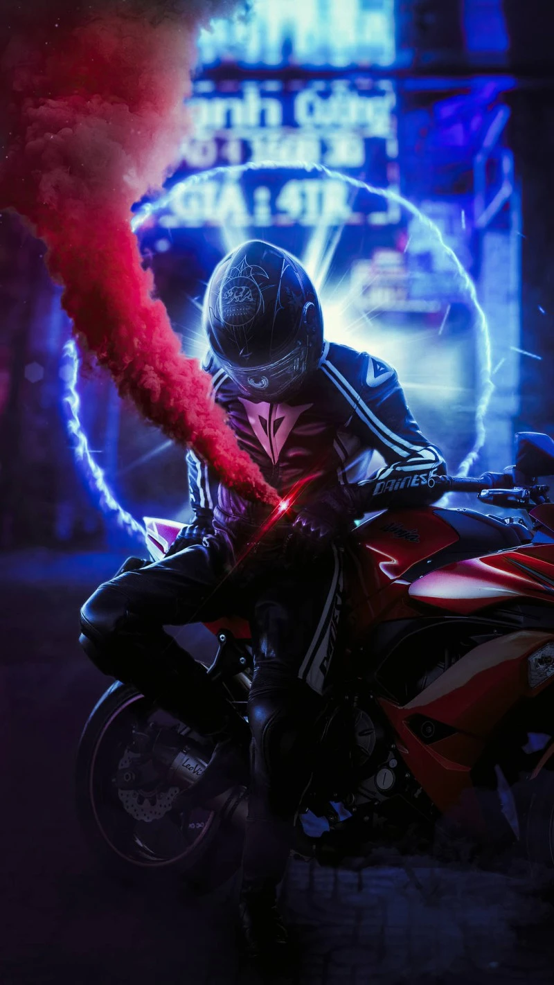 Urban Night Rider 4K Mobile Wallpaper