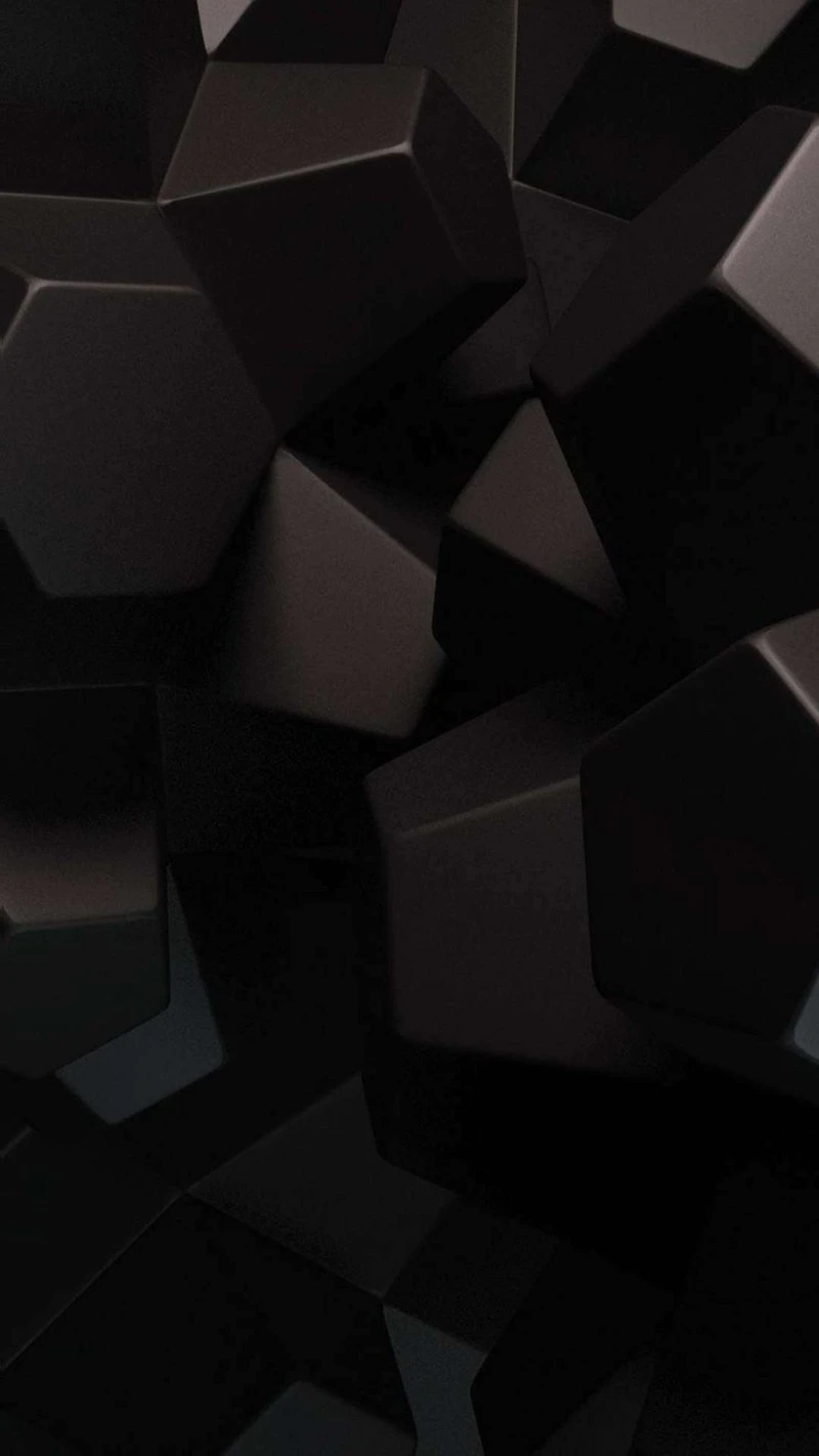 Abstract Black Geometric Shapes 4K Mobile Wallpaper