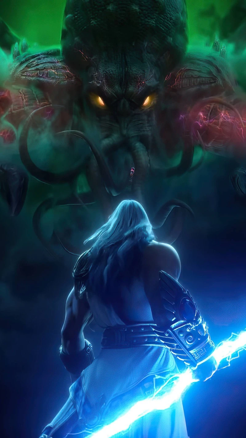 The Last Stand Against Cthulhu 4K Mobile Wallpaper