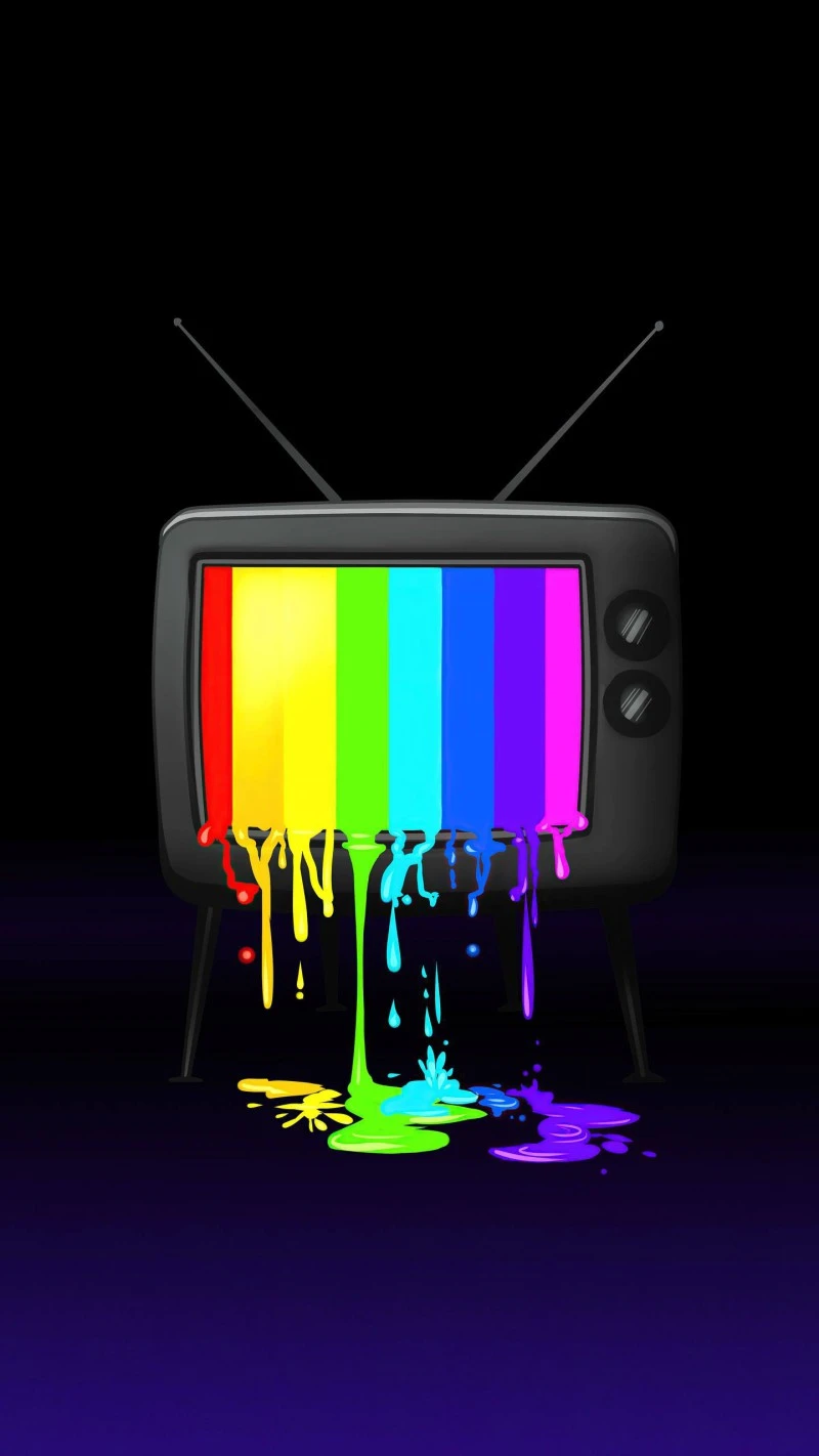 Melting Rainbow TV 4K Mobile Wallpaper