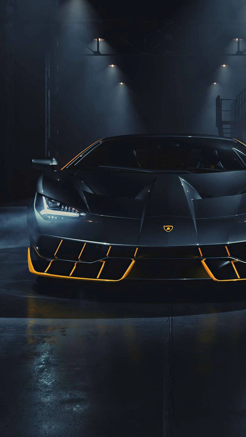 Lamborghini in Garage 4K Mobile Wallpaper