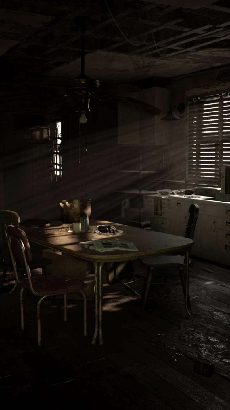 Desolate Kitchen from Resident Evil 4K Mobile Wallpaper