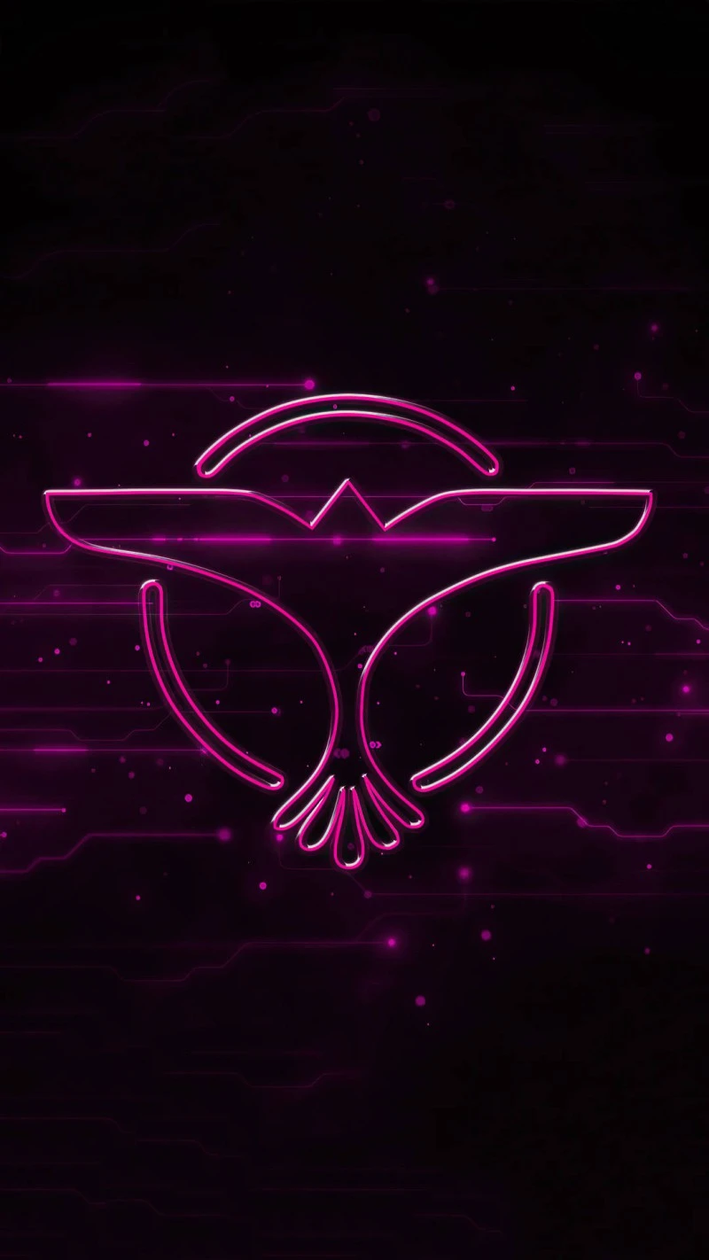 Neon Pink Dimitri Vegas & Like Mike Logo 4K Mobile Wallpaper