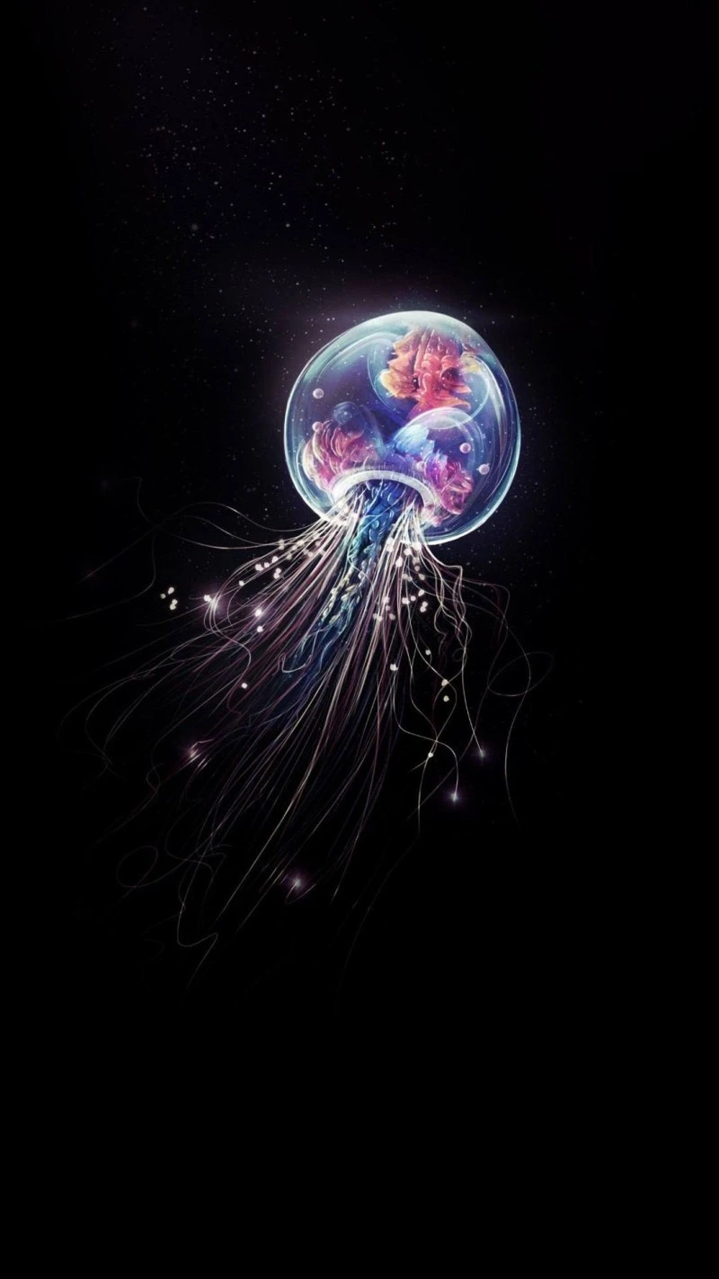 Cosmic Jellyfish 4K Mobile Wallpaper