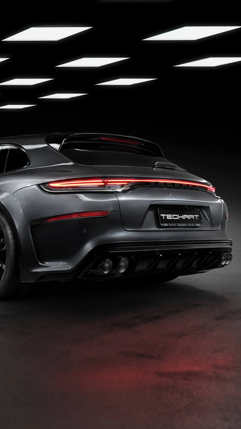Techart Porsche Panamera Rear View 4K Mobile Wallpaper