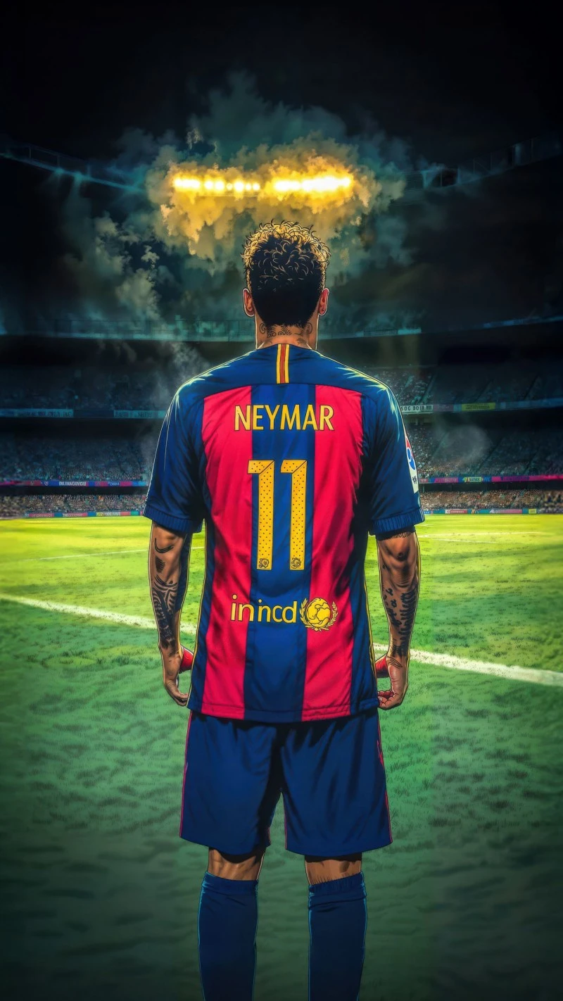 Neymar Jr. at Camp Nou 4K Mobile Wallpaper