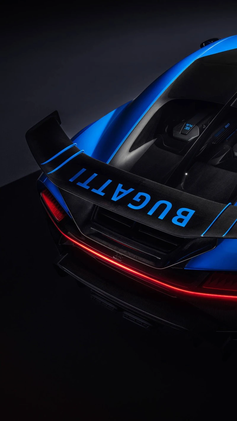 Bugatti Chiron Rear View Power 4K Mobile Wallpaper