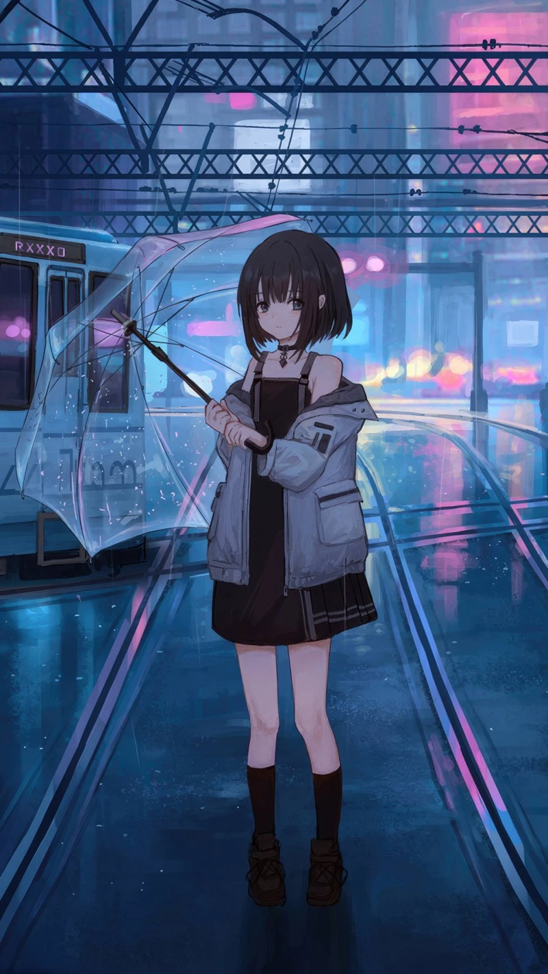 Rainy Night in the City 4K Mobile Wallpaper