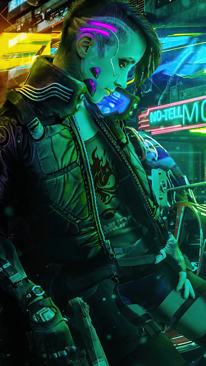 Cyberpunk City Dweller 4K Mobile Wallpaper