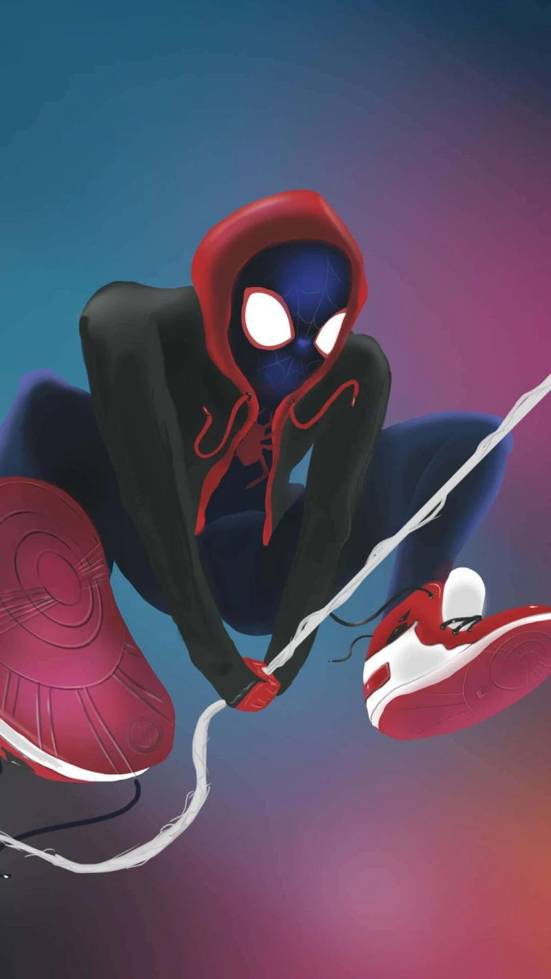 Miles Morales Web-Slinging 4K Mobile Wallpaper