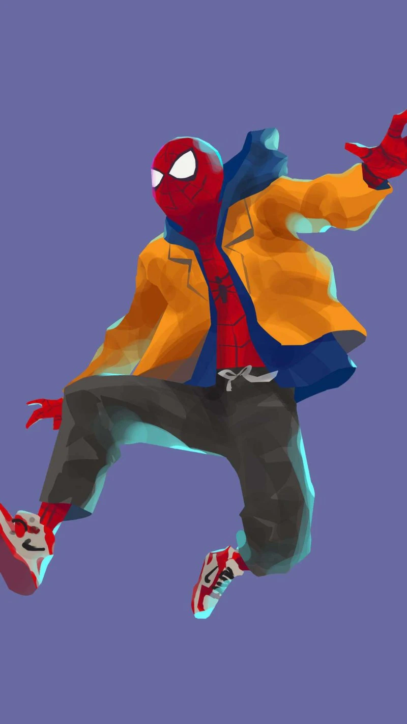 Miles Morales - Casual Spider-Man Jump 4K Mobile Wallpaper