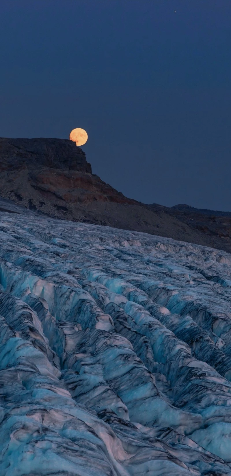 Full Moon over Glacier 4K Mobile Wallpaper