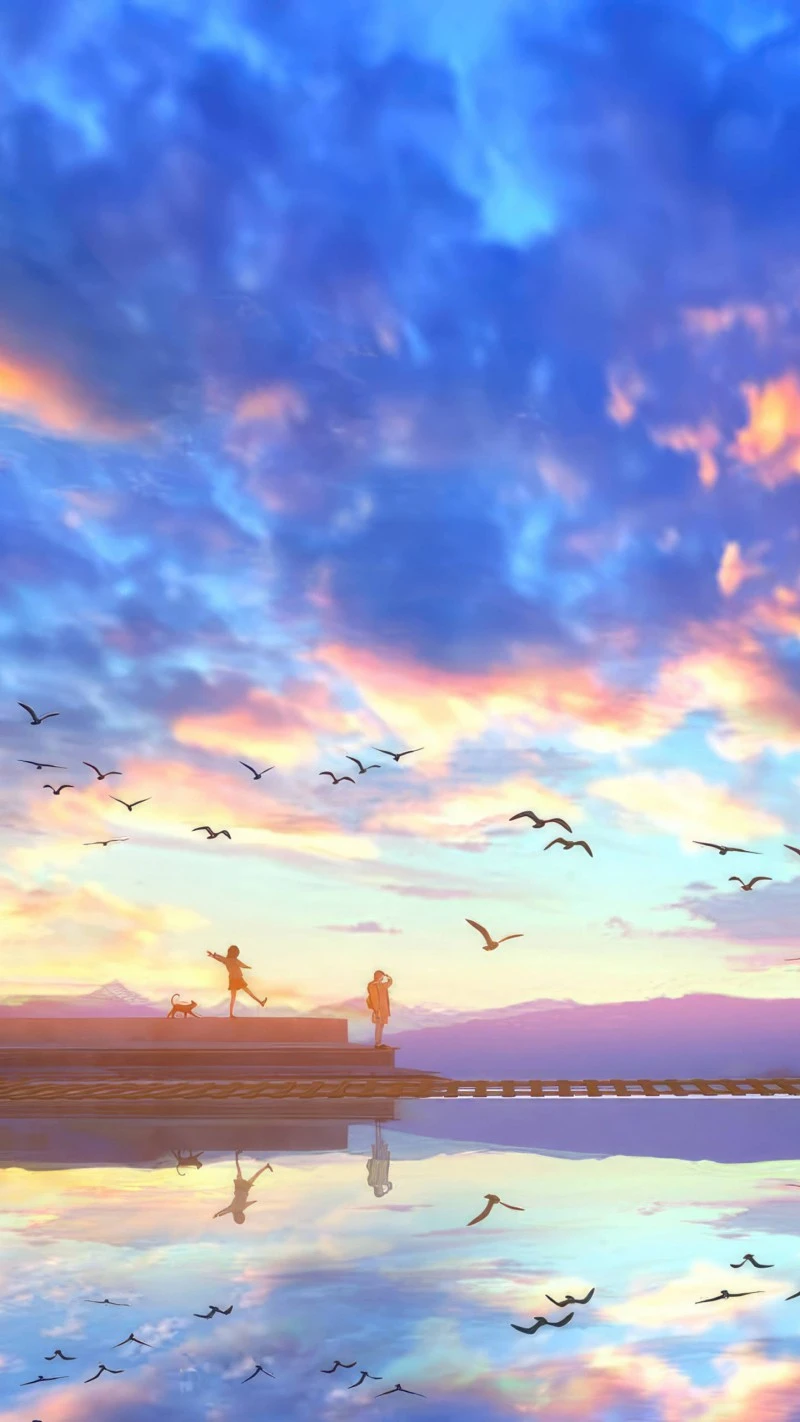 Peaceful Sunset by the Sea 4K Mobile Wallpaper