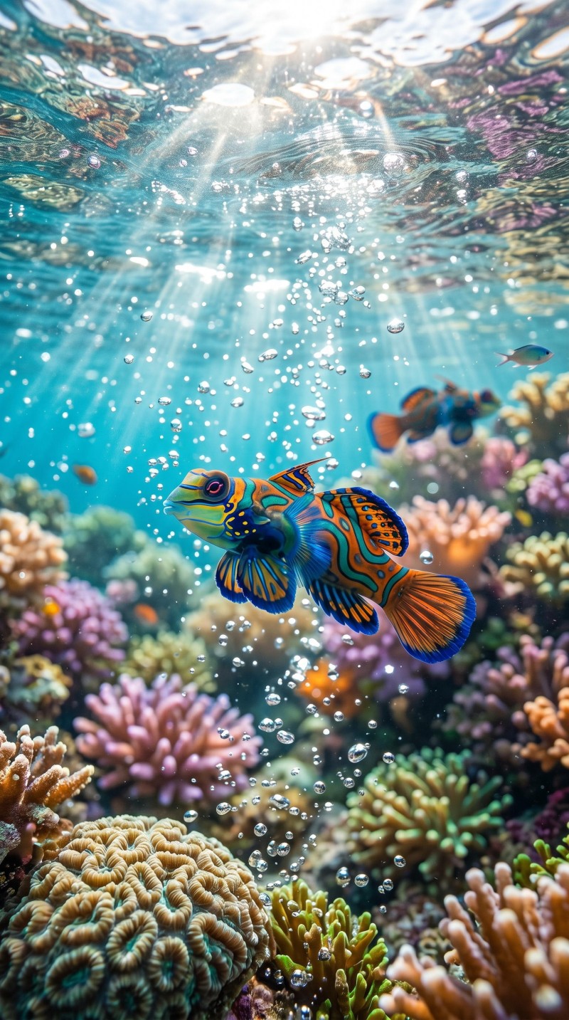 Stunning Colorful Fish in Coral Reef Ocean Scene Wallpaper 4K Fish Wallpaper