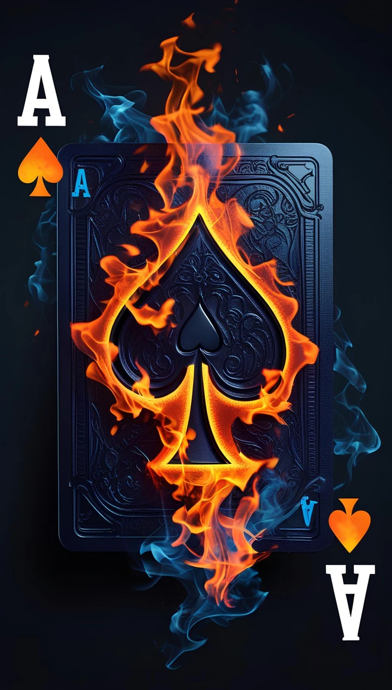 Digital artwork featuring a playing card black 4K Mobile Wallpaper