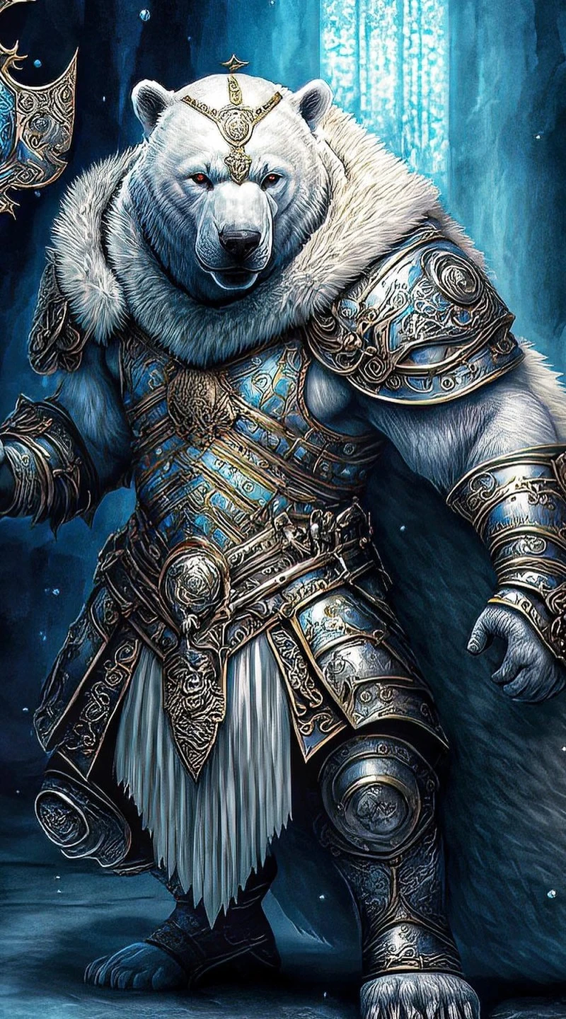 Polar Bear King 4K Mobile Wallpaper