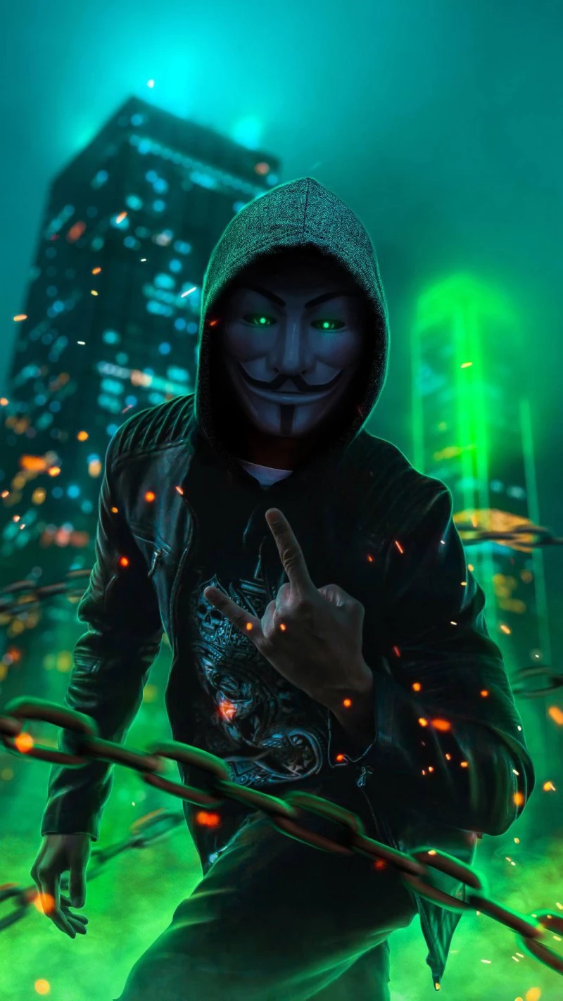 Anonymous in the City 4K Mobile Wallpaper Free Download