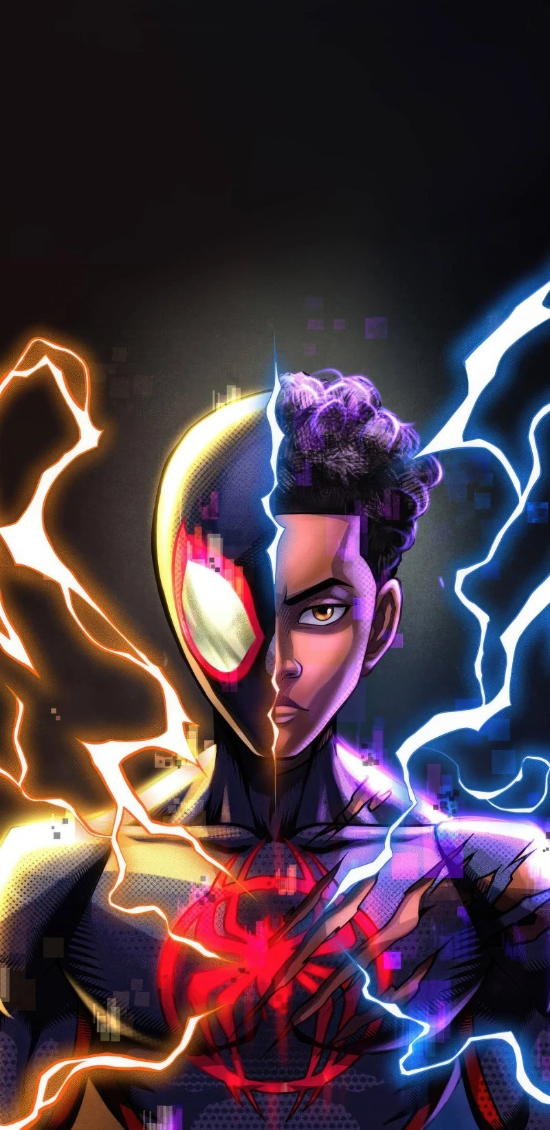 Miles Morales: Divided 4K Mobile Wallpaper