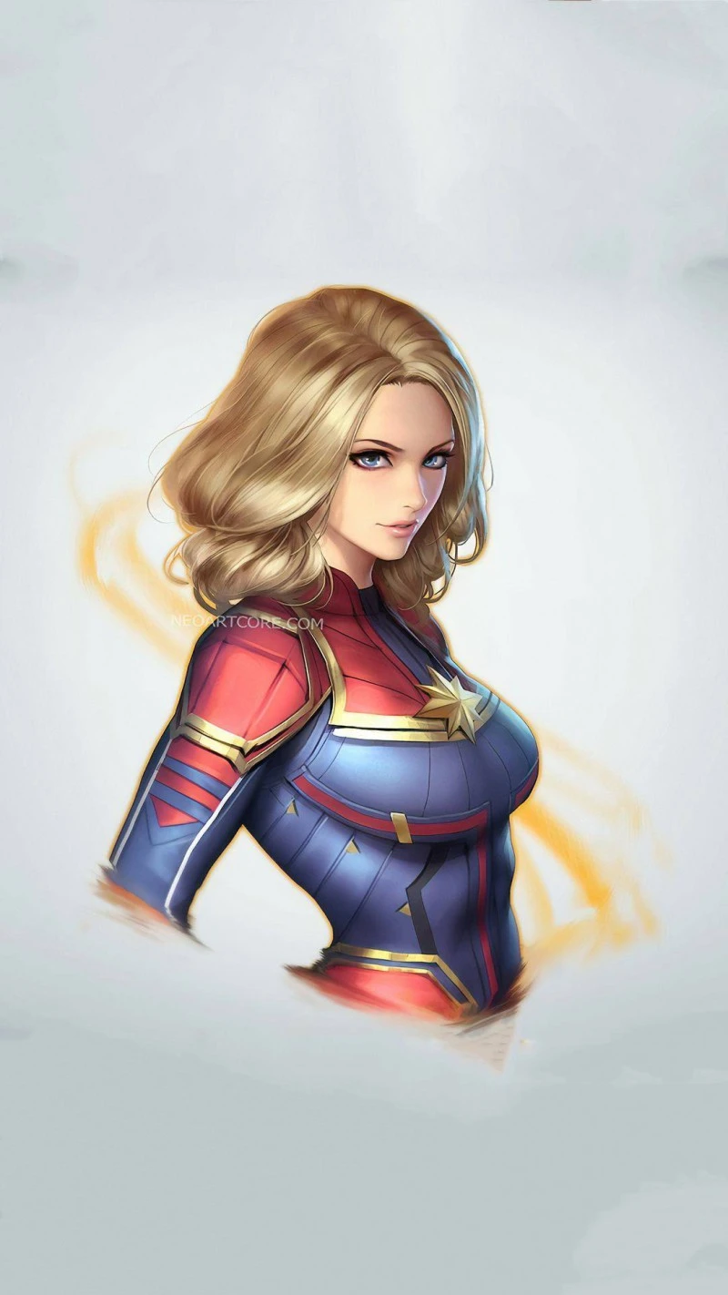 Captain Marvel Portrait 4K Mobile Wallpaper